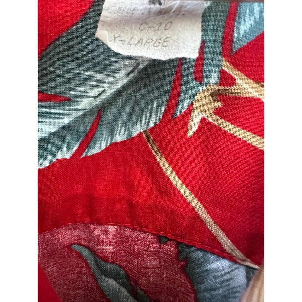 Paradise Found Hawaiian Button Shirt XL Red Parrot ASO Tom Selleck in Magnum PI - Picture 8 of 13